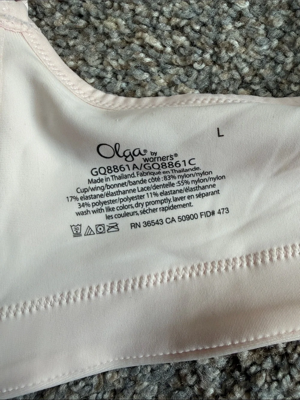 Olga Light Pink Wire Free Easy-Fit Bra 38D/DD 40 B/C NWT